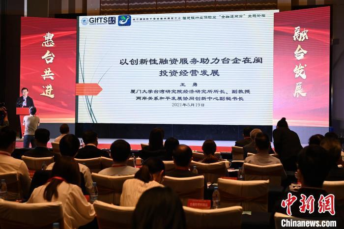 厦门大学台湾研究院经济研究所所长王勇作题为《以创新性融资服务助力台企在闽投资经营发展》的主题发言。　张金川 摄