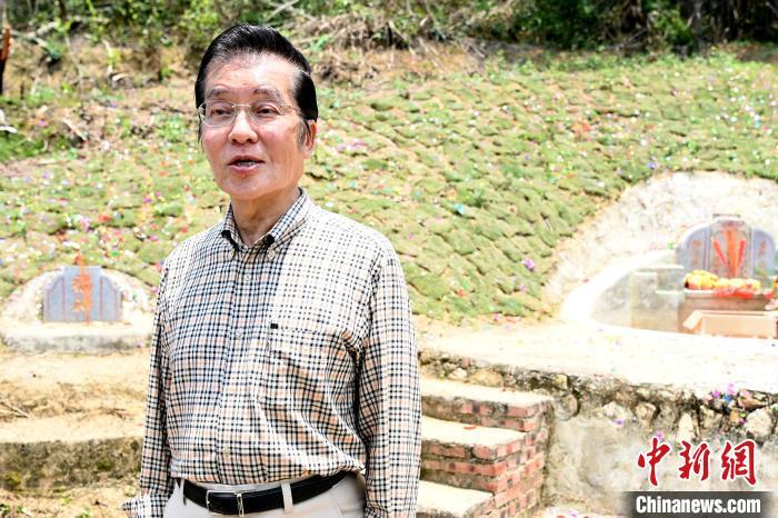 6月2日，张荣恭在大陆祖籍地祭祖仪式结束后接受中新网记者独家采访。　张金川 摄