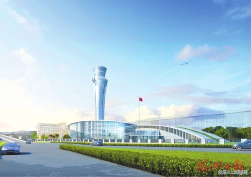 福州机场二期空管工程塔台封顶