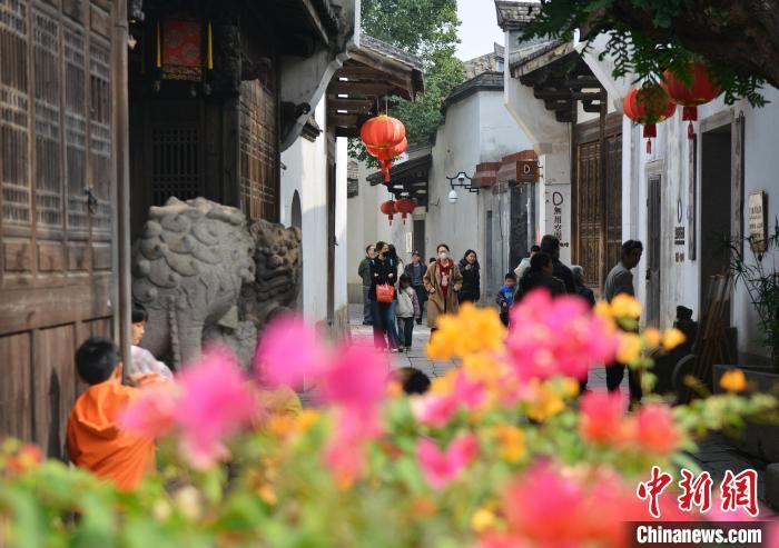 图为游客在三坊七巷游览。中新网记者 吕明 摄