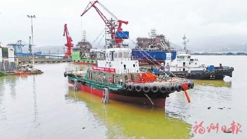 福州港首艘纯电拖轮下水 福州港首艘纯电拖轮下水