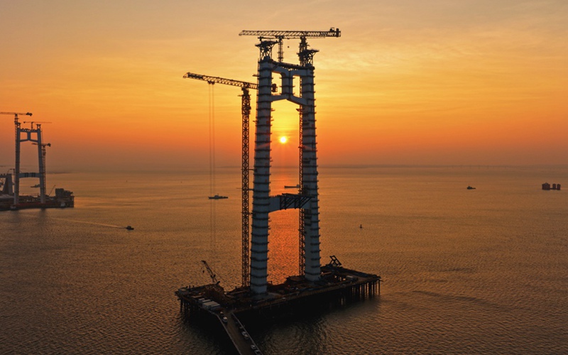 2500名建设者奋战厦金大桥一线